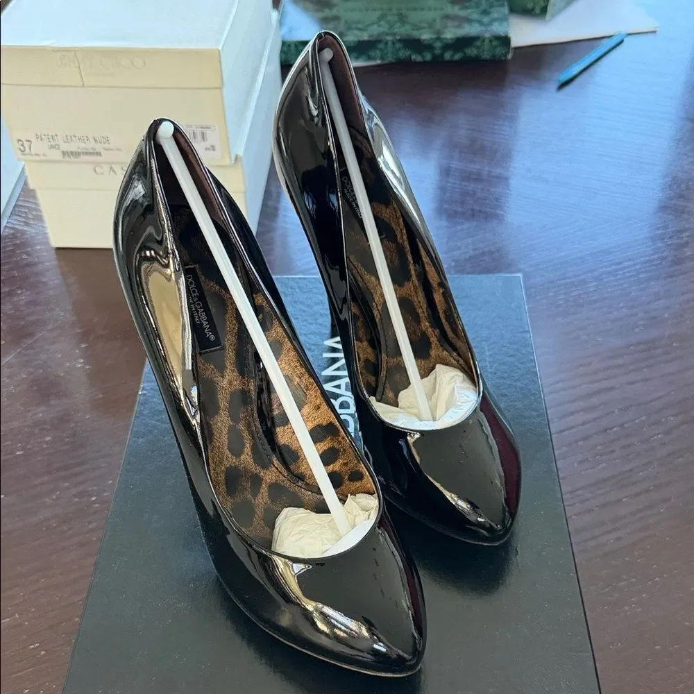 Dolce & Gabbana Black and Animal Print Heels